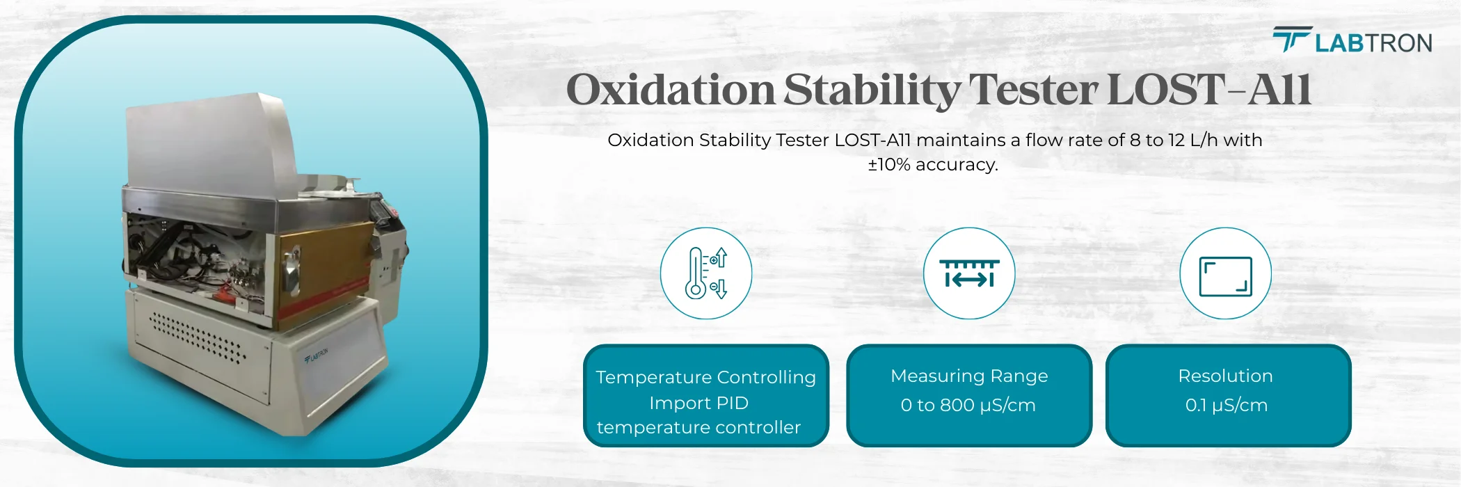 Oxidation Stability Tester LOST-A11 | Flow Range: 8 to 12 L/h ±10% | Measuring Range: 0 to 800 μS/cm
