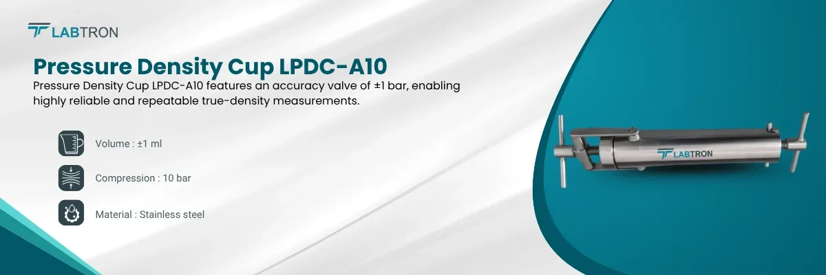 Pressure Density Cup LPDC-A10 | Volume: ±1 ml| Compression: 10 bar