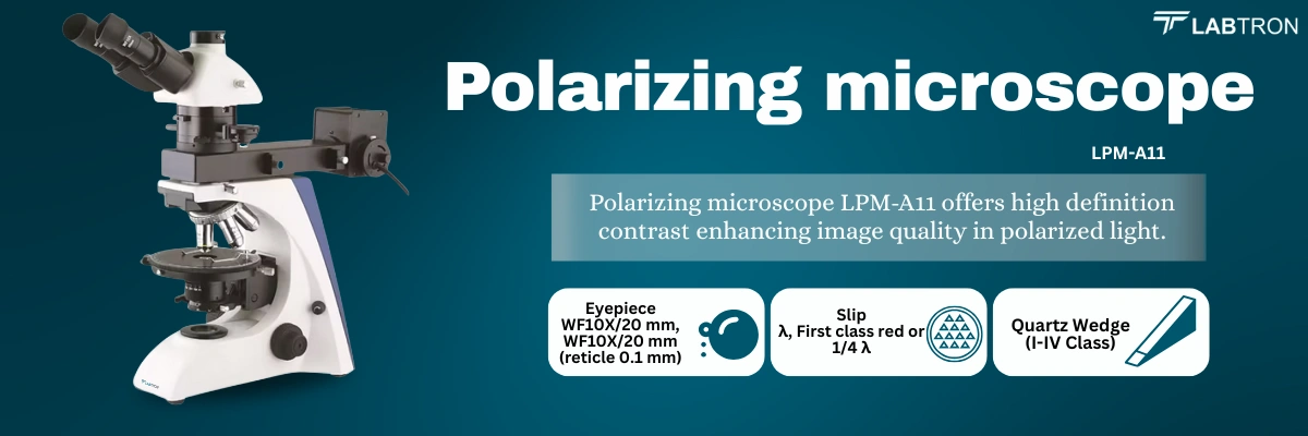 Polarizing Microscope LPM-A11 | Eyepiece: WF10X/20 mm, | Illumination: 6V/20 W, Halogen lamp 