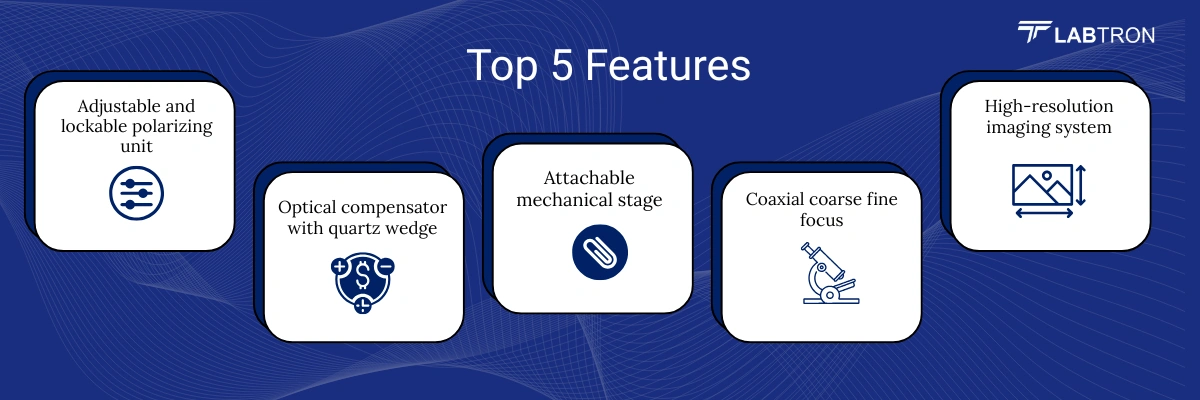 Polarizing Microscope LPM-A14 | Adjustable and lockable polarizing unit | Attachable mechanical stage
