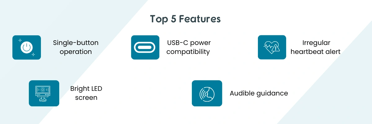 Blood Pressure Monitor LPMO-A14 | Single button-operation | USB-C Power compatibility