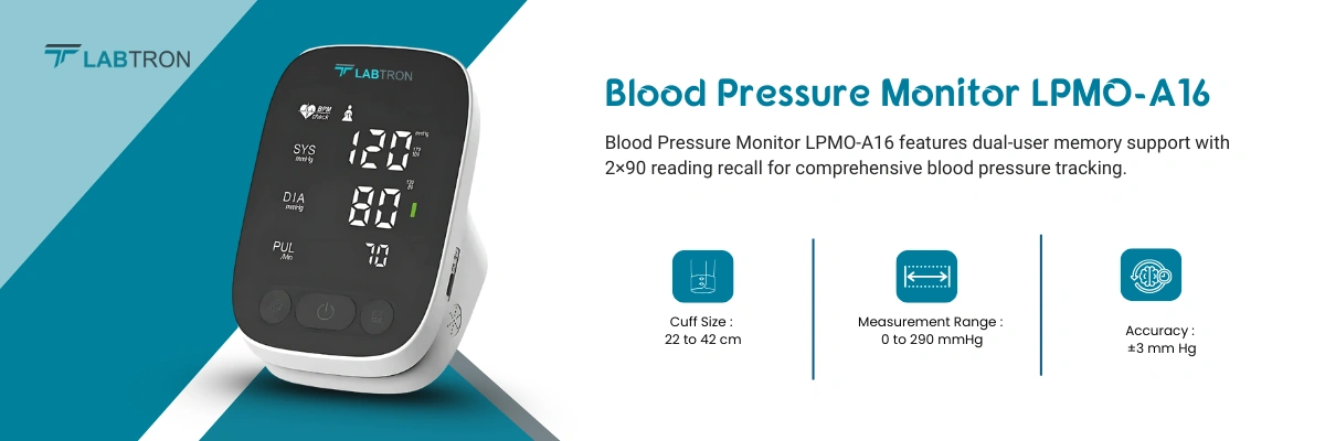 Blood Pressure Monitor LPMO-A16 | Cuff size: 22 to 42 cm | Measurement Range: 0 to 290 mm Hg