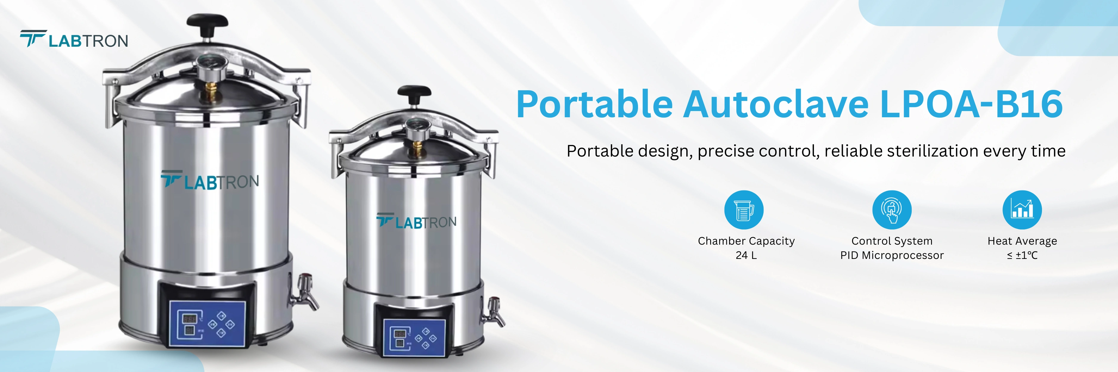 Portable Autoclave LPOA-B16 | Chamber Capacity: 24 L | Control System: PID Microprocessor
