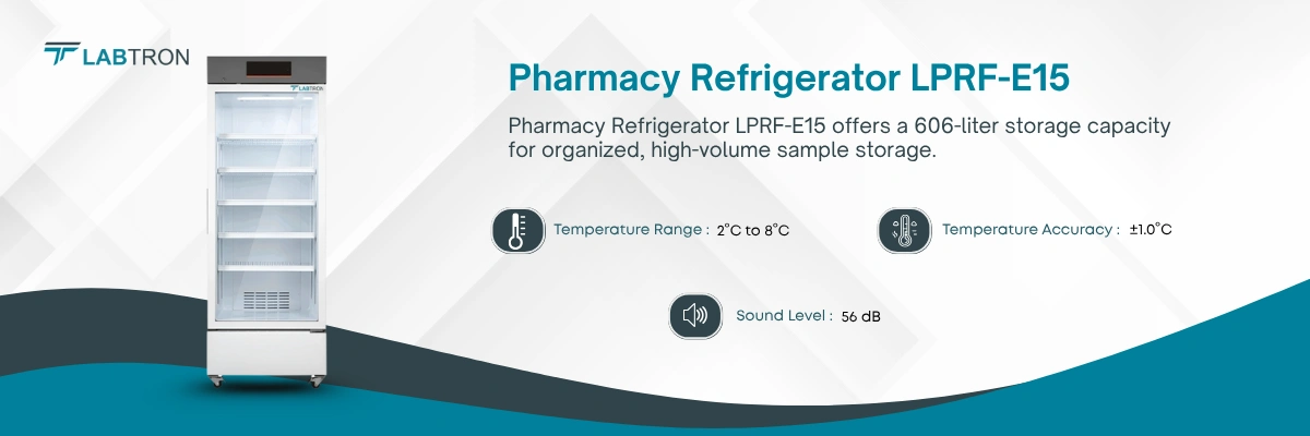 Pharmacy Refrigerator LPRF-E15 | Temperature Range-2°C to 8°C | Temperature Accuracy-±1.0°C