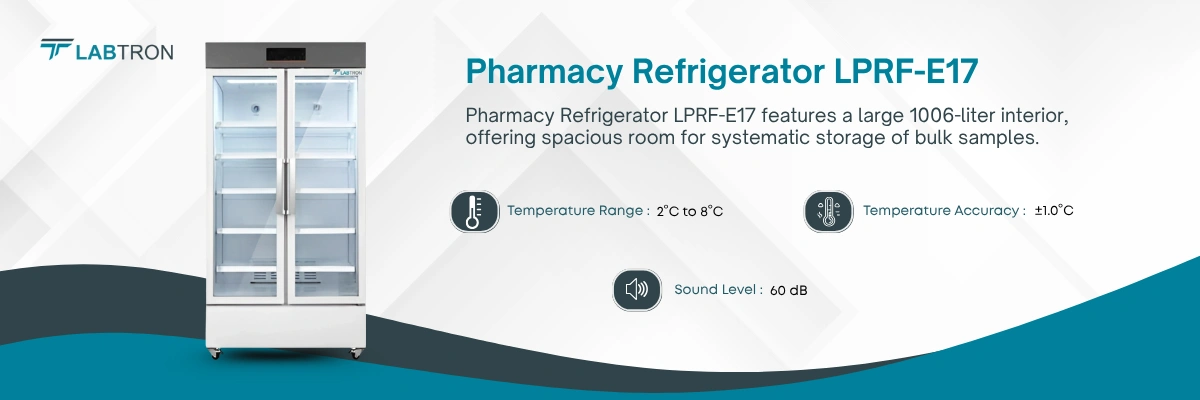 Pharmacy Refrigerator LPRF-E17 | Temperature Range-2°C to 8°C | Temperature Accuracy-±1.0°C