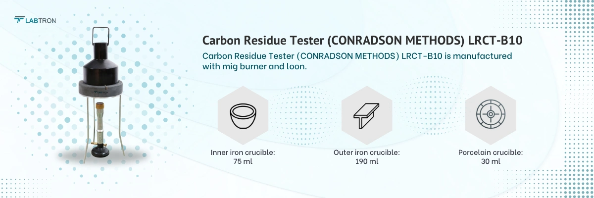 Carbon Residue Tester LRCT-B10 | Porcelain crucible: 30 ml | Inner iron crucible: 75 ml