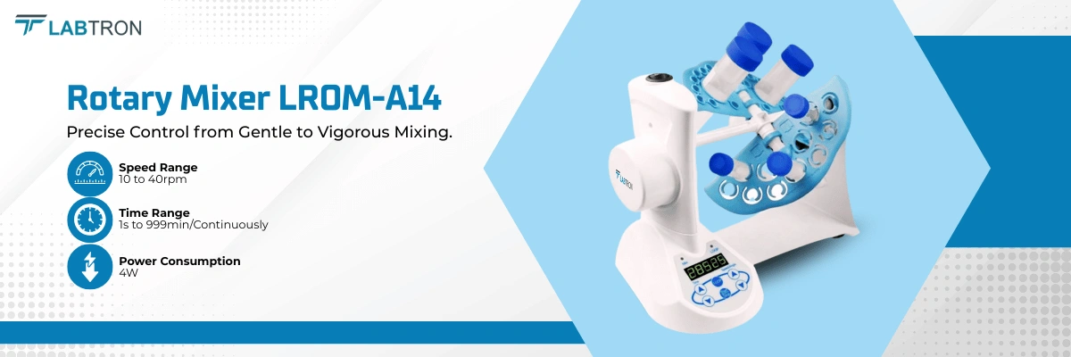 Rotary Mixer LROM-A14 | Speed Range-10 to 40rpm (Adjustable) | Reciprocating Swing Ange Range-20° to 99° (Adjustable)
