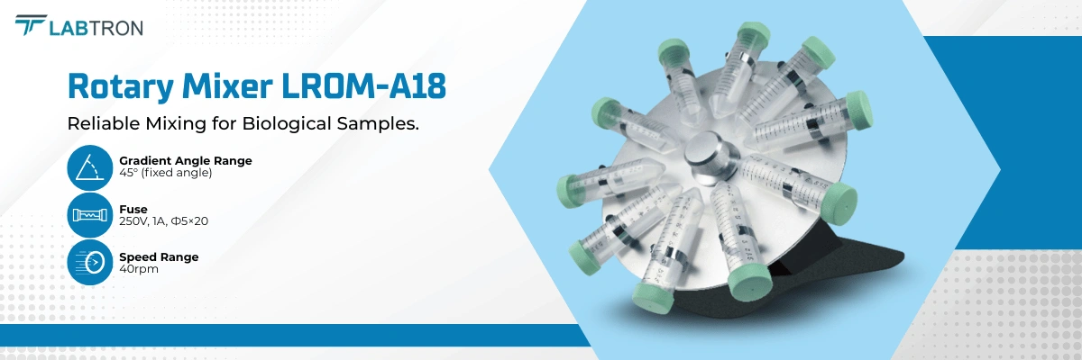 Rotary Mixer LROM-A18 | Speed Range-40rpm | Gradient Angle Range-45° (fixed angle)