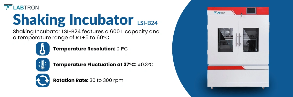 Shaking Incubator LSI-B24 | Volume : 600 L | Temperature Range : RT+5 to 60°C
