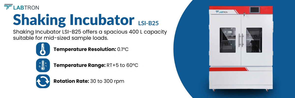 Shaking Incubator LSI-B25 | Volume : 400 L | Temperature Range : RT+5 to 60°C