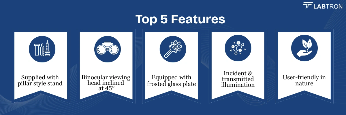 Stereo Microscope LSM-A10 | Binocular viewing head inclined at 45° | Equipped with frosted glass plate