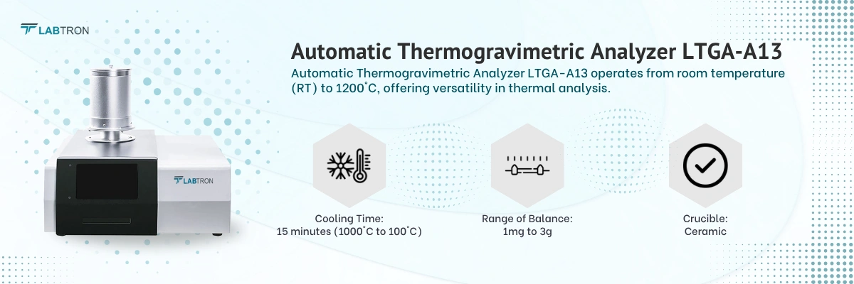 Automatic Thermogravimetric Analyzer LTGA-A13 | Heating Rate: 0.1 to 100°C/min | Cooling Time: 15 minutes (1000°C to 100°C)