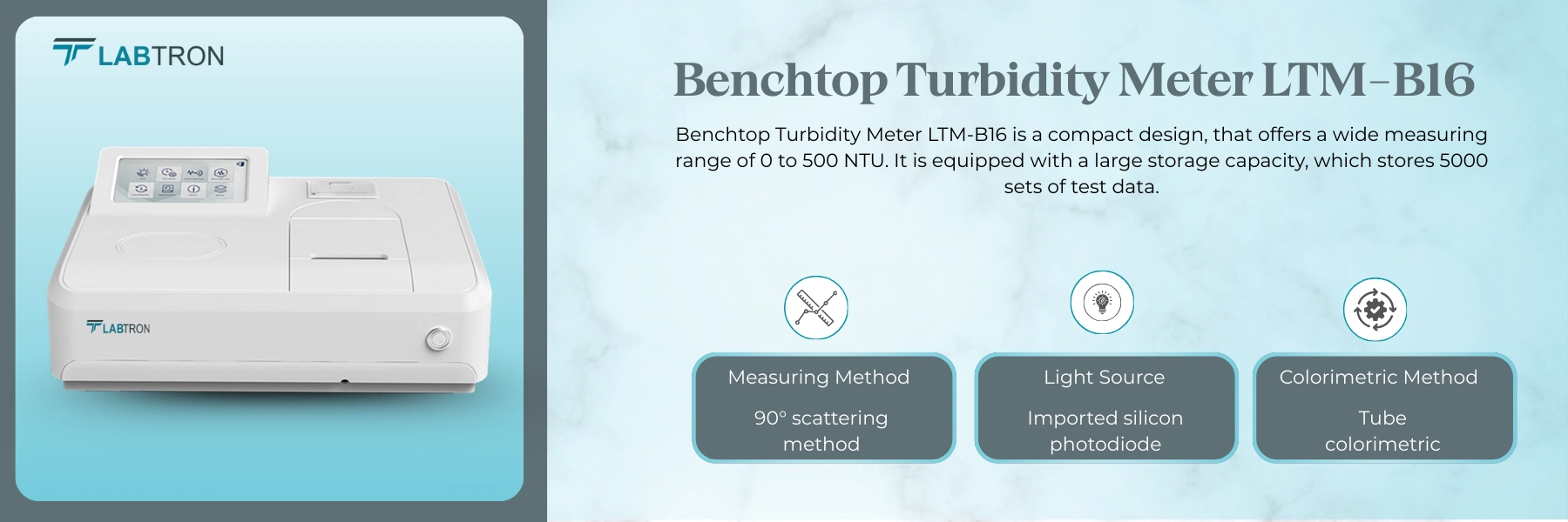 Benchtop Turbidity Meter LTM-B16 | Tube Colorimetric | Imported Silicon Photodiode