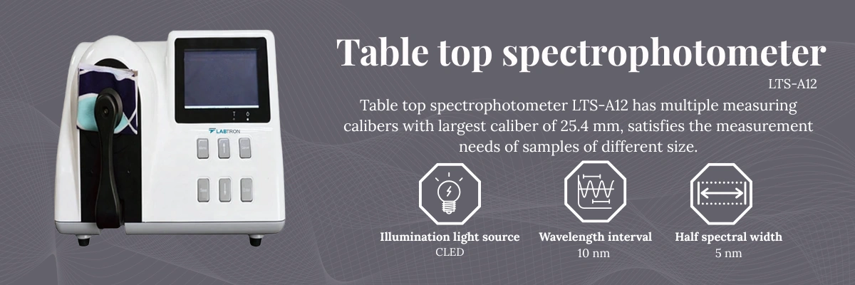 Table top spectrophotometer LTS-A12 | Sensor Dual light path sensor array | Wavelength interval	10 nm