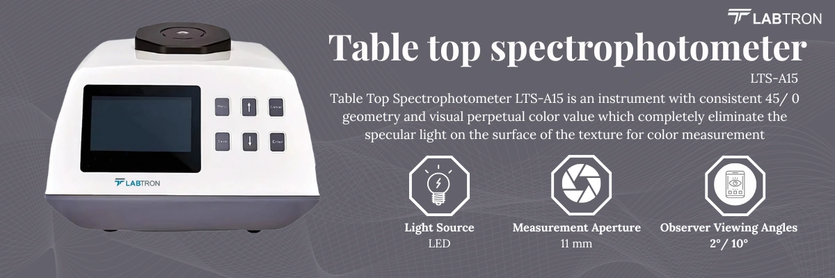 Table top spectrophotometer LTS-A15 | Wavelength Range	400 nm to 700 nm | Wavelength Interval 10 nm