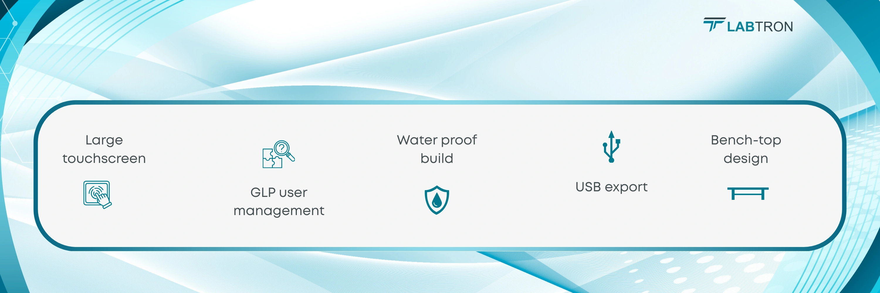 Touchscreen PH Meter LTSPM-A10 | Large touchscreen | GLP user management | Water proof build | USB export | Bench-top design