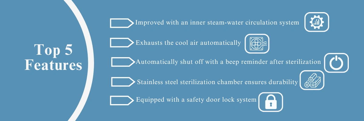 Tabletop Autoclave LTTA-D11 | Improved with an inner steam-water circulation system | Exhausts the cool air automatically