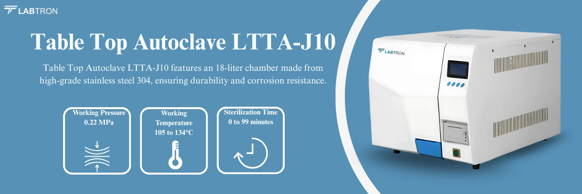 Table Top Autoclave LTTA-J10 | Working Pressure: 0.22 MPa | Working Temperature: 105 to 134°C