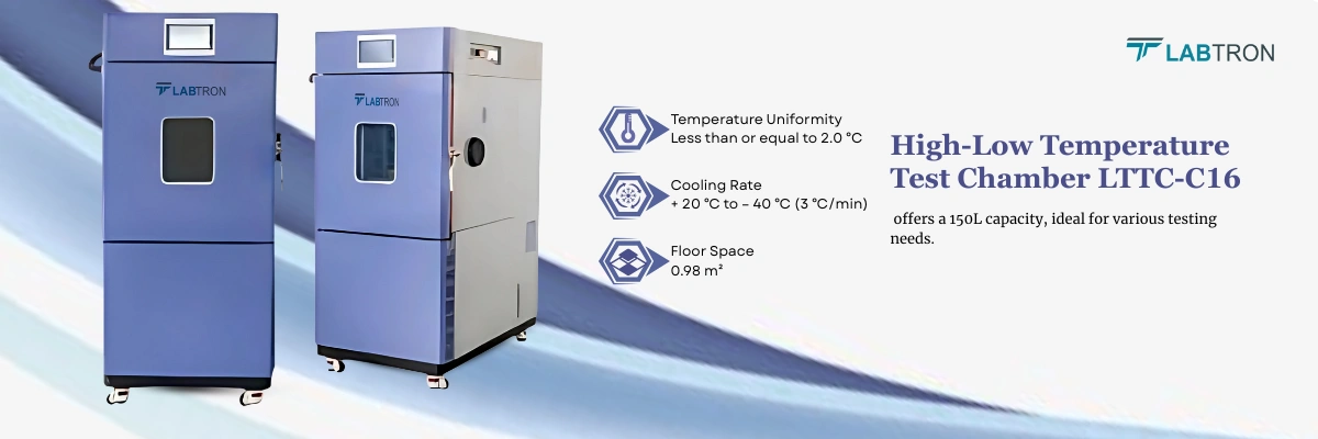 High-Low Temperature Test Chamber LTTC-C16 | Temperature Uniformity: Less than or equal to 2.0 °C | Cooling Rate: + 20 ℃ to – 40 ℃ (3 ℃/min)