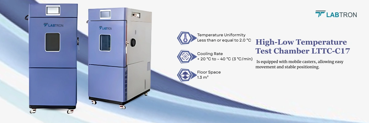 High-Low Temperature Test Chamber LTTC-C17 | Temperature Uniformity: Less than or equal to 2.0 °C | Cooling Rate: + 20 ℃ to – 40 ℃ (3 ℃/min)