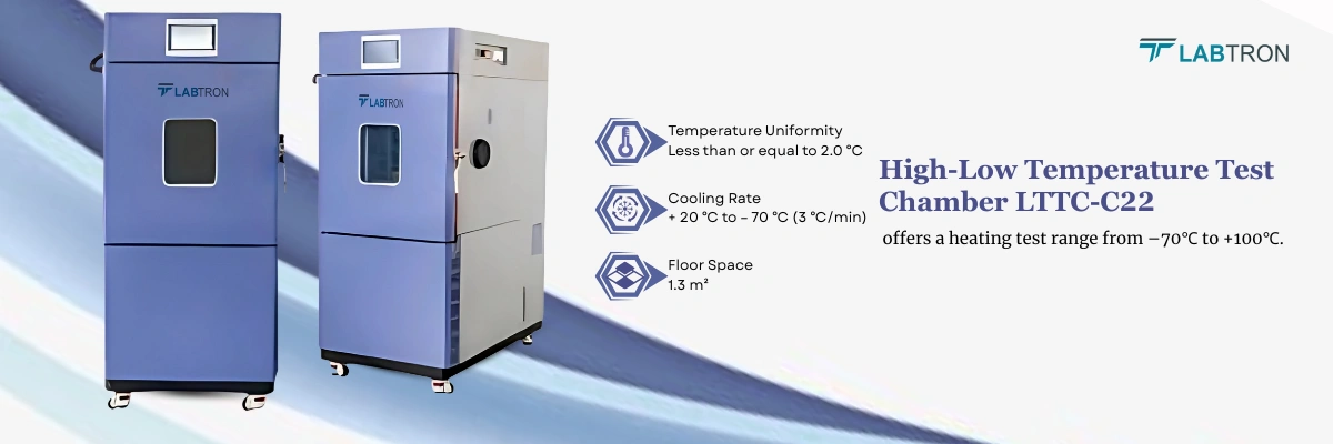 High-Low Temperature Test Chamber LTTC-C22 | Temperature Uniformity: Less than or equal to 2.0 °C | Cooling Rate: + 20 ℃ to – 70 ℃ (3 ℃/min)