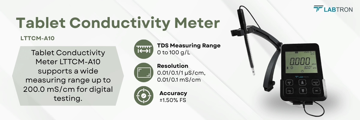 Tablet Conductivity Meter LTTCM-A10 | TDS Measuring Range: 0 to 100 g/L 