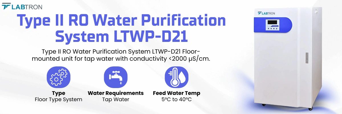 Type II RO Water Purification System LTWP-D21 | Type: Floor Type System | Water Requirements: Tap Water