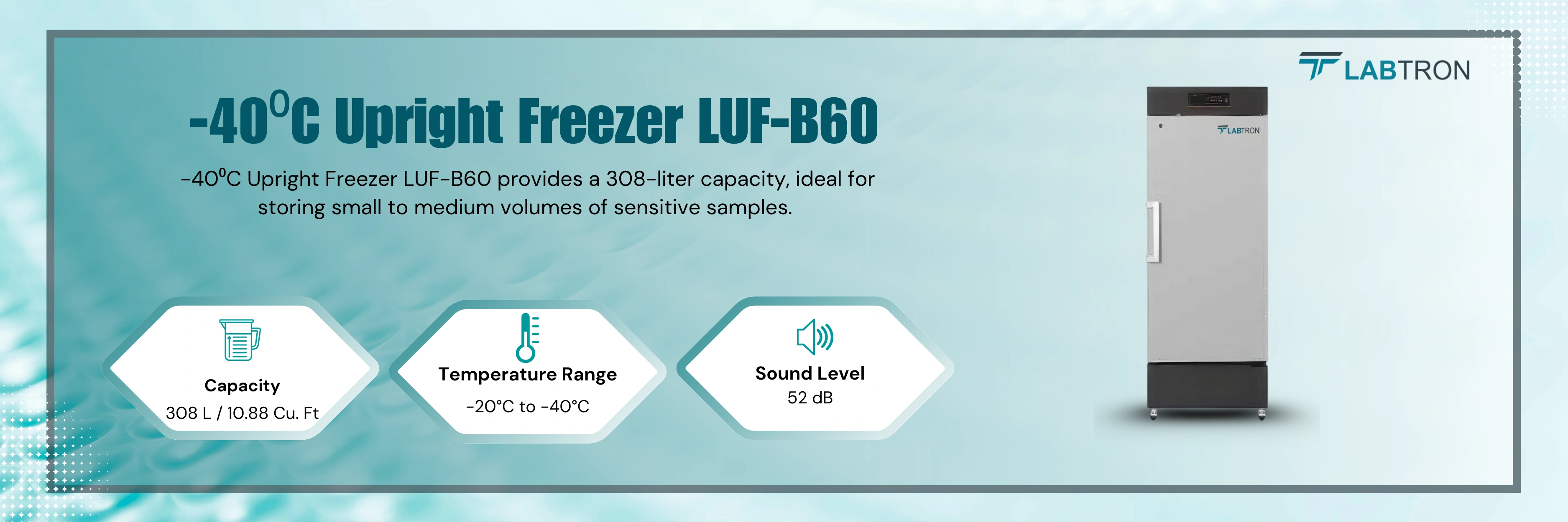 -40⁰C Upright Freezer LUF-B60 | Capacity-308 L / 10.88 Cu. Ft | Temperature Range--20°C to -40°C
