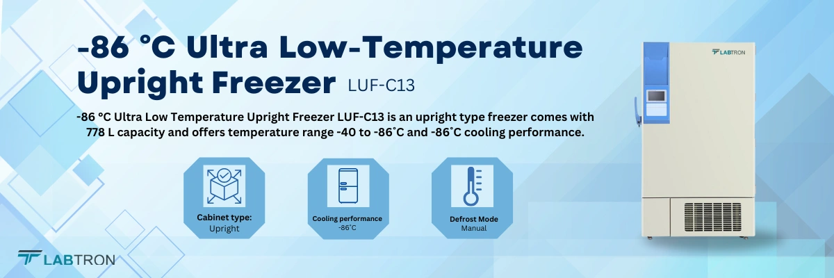 -86 °C Ultra Low Temperature Upright Freezer LUF-C13- Cabinet type	Upright Temperature range	-40 to -86˚C