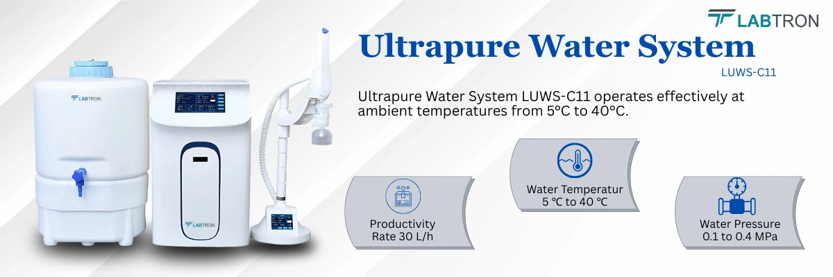 Ultrapure Water System LUWS-C11 | Productivity Rate: 30 L/h | Water Temperature: 5 ℃ to 40 ℃