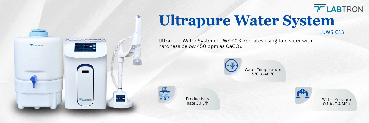 Ultrapure Water System LUWS-C13 | Productivity Rate: 30 L/h | Water Temperature: 5 ℃ to 40 ℃