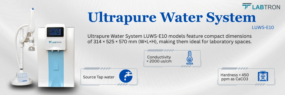 Ultrapure Water System LUWS-E10 | Source: Tap Water | Conductivity: < 2000 us/cm