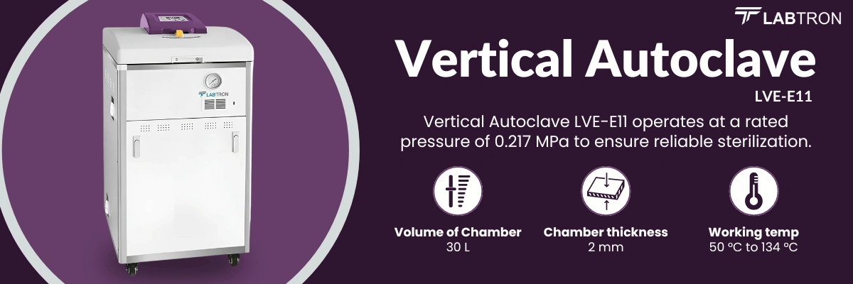 Vertical Autoclave LVA-E11 | Volume: 30 L | Chamber Thickness: 2 mm