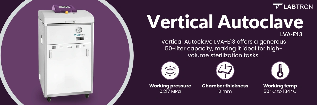 Vertical Autoclave LVA-E13 | Working Pressure: 0.217 MPa | Chamber Thickness: 2 mm
