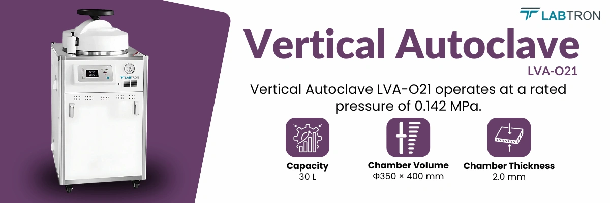 Vertical Autoclave LVA-O21 | Capacity: 30 L | Chamber Volume: Φ350 × 400 mm