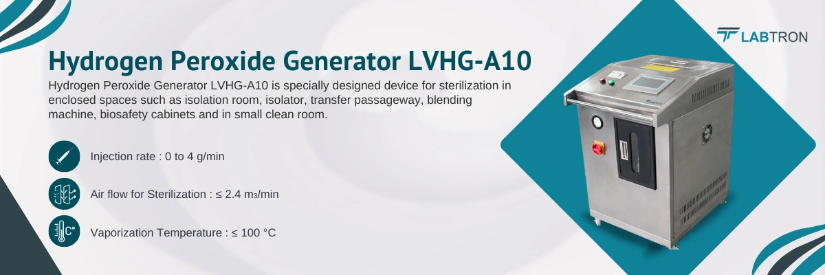 Hydrogen Peroxide Generator LVHG-A10 | Injection rate : 0 to 4 g/min | Air flow for Sterilization : ≤ 2.4 m3/min