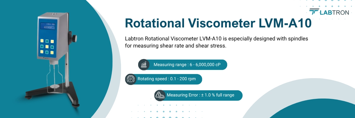 Rotational Viscometer LVM-A10 |Measuring range : 6 - 6,000,000 cP | Rotating speed : 0.1 - 200 rpm
