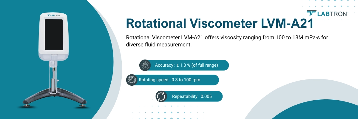 Rotational Viscometer LVM-A21 | Accuracy ± 1.0 % | Rotation Speed Range 0.3 to 100 rpm | Repeatability 0.005
