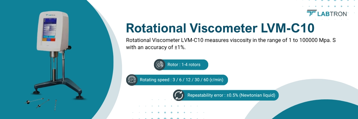 Rotational Viscometer LVM-C10 | Rotor : 1-4 rotors | Rotating speed : 3 / 6 / 12 / 30 / 60 (r/min)