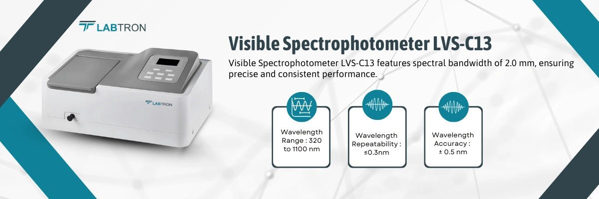 Visible Spectrophotometer LVS-C13 | Wavelength Range : 320 to 1100 nm | Wavelength Repeatability : ≤0.3nm