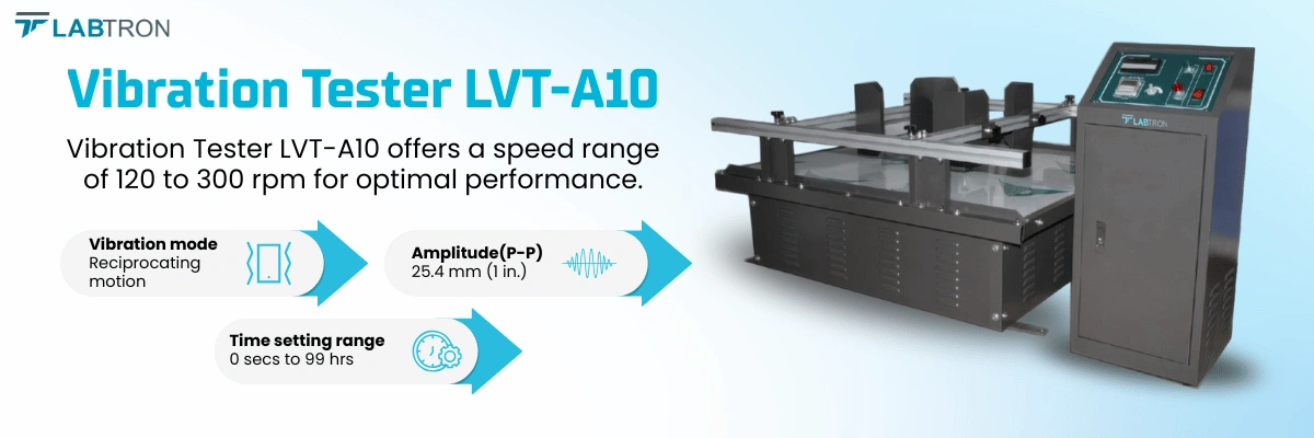 Vibration Tester LVT-A10 | Speed : 120 to 300 rpm | Amplitude(P-P) : 25.4 mm (1 in.)
