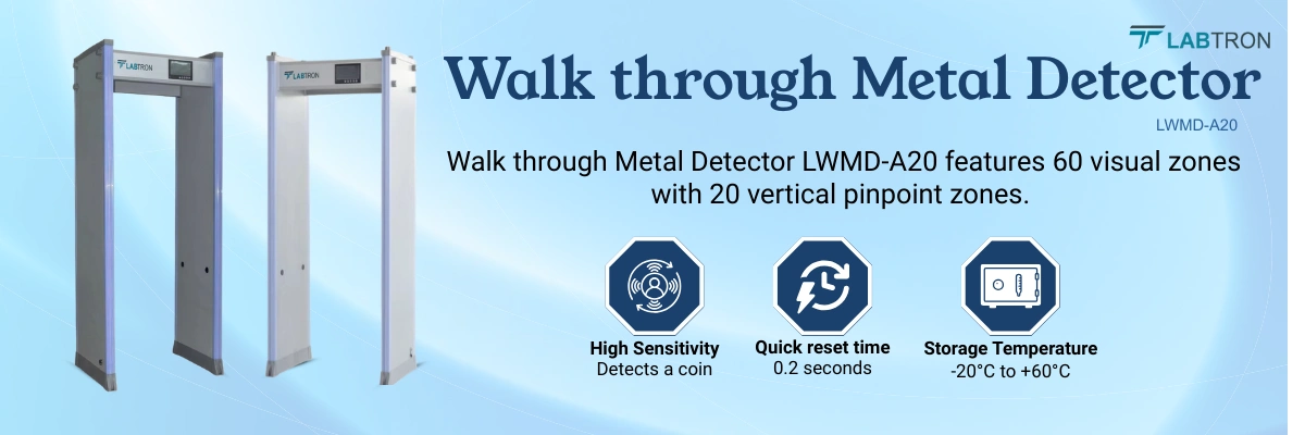 Walk Through Metal Detector LWMD-A20 | High Sensitivity: Detects a coin | Quick reset time: 0.2 seconds