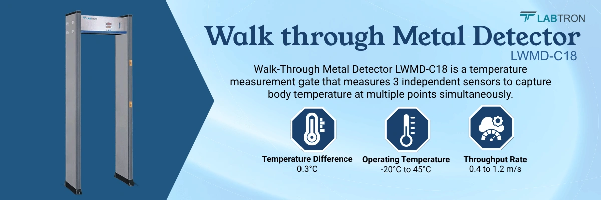 Walk-Through Metal Detector LWMD-C18 | Temperature Difference-0.3°C | Operating Temperature--20°C to 45°C