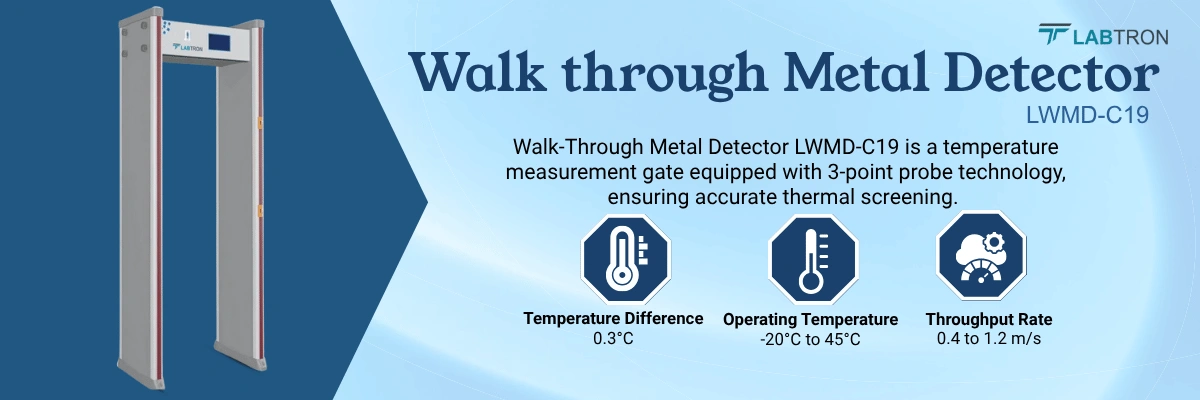 Walk-Through Metal Detector LWMD-C19 | Temperature Difference-0.3°C | Operating Temperature--20°C to 45°C