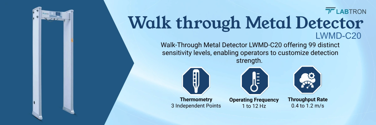 Walk-Through Metal Detector LWMD-C20 | Thermometry-3 Independent Points | Operating Frequency-1 to 12 Hz