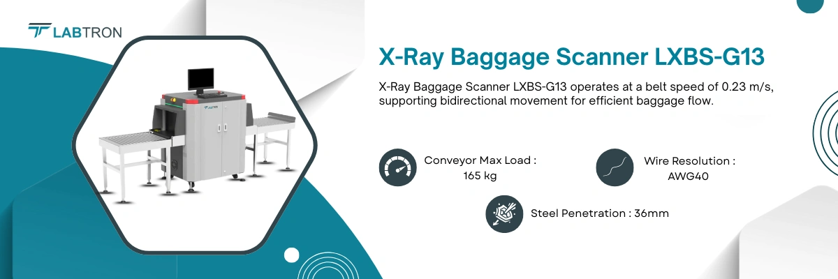 X-Ray Baggage Scanner LXBS-G13 | Conveyor Max Load-165 kg | Wire Resolution-AWG40