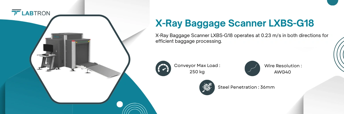 X-Ray Baggage Scanner LXBS-G18 | Conveyor Max Load-250 kg | Wire Resolution-AWG40
