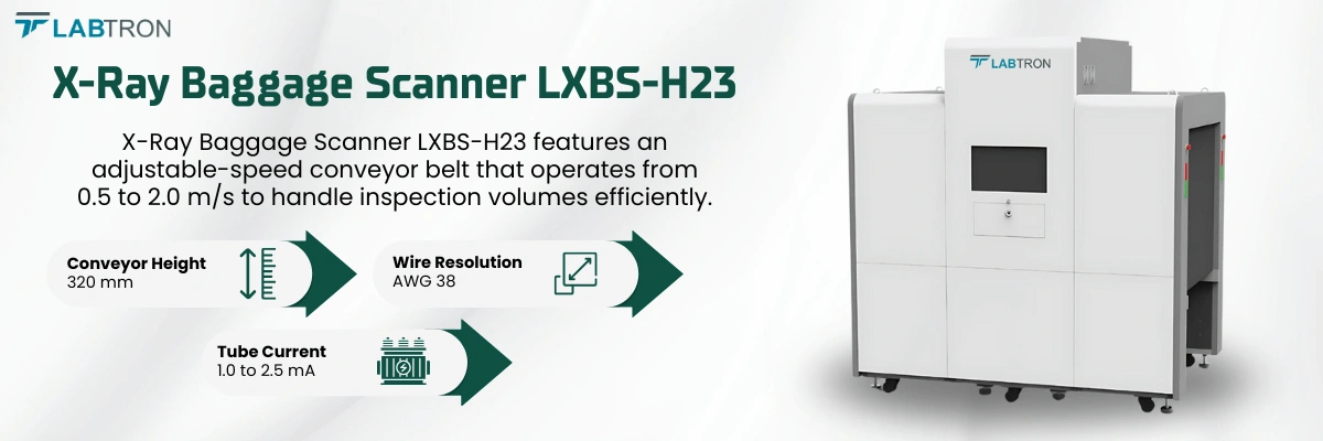 X-Ray Baggage Scanner LXBS-H23 | Conveyor Height-320 mm | Wire Resolution-AWG 38