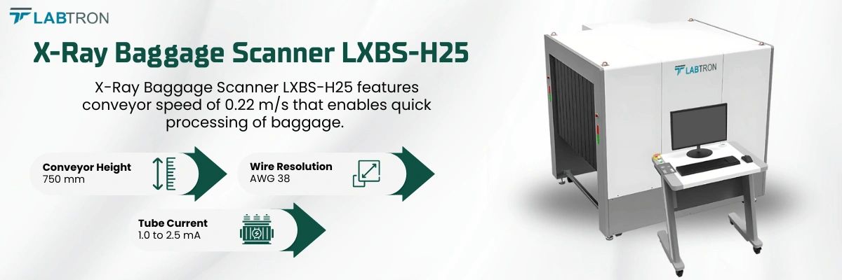 X-Ray Baggage Scanner LXBS-H25 | Conveyor Height-750 mm | Wire Resolution-AWG 38