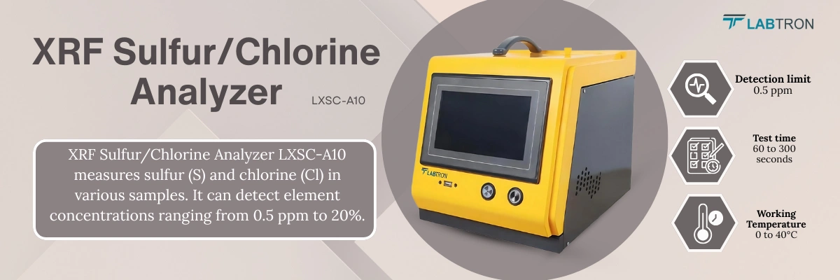 XRF Sulfur/Chlorine Analyzer LXSC-A10 | Measurement Range: 0.5 ppm to 20% | Detection limit: 0.5 ppm